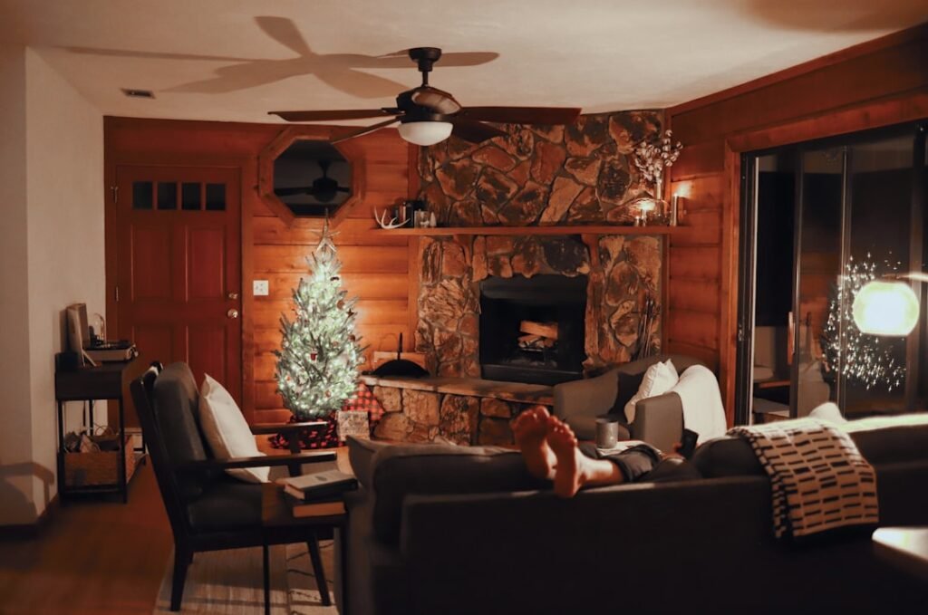 Photo Cozy fireplace