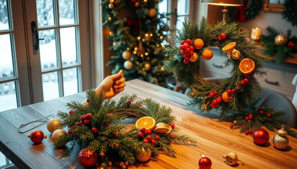 Elaboracion de Coronas Navidenas Noruegas