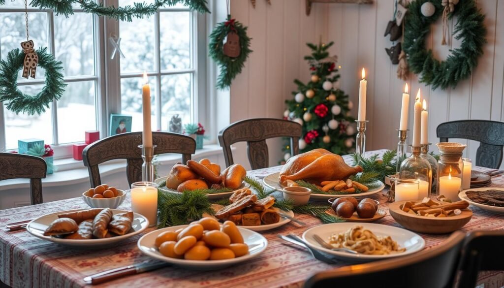 Oraciones Navidenas en la Mesa Noruega