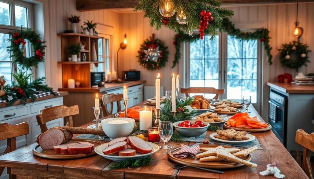 Preparativos para el Festin Navideno Noruego