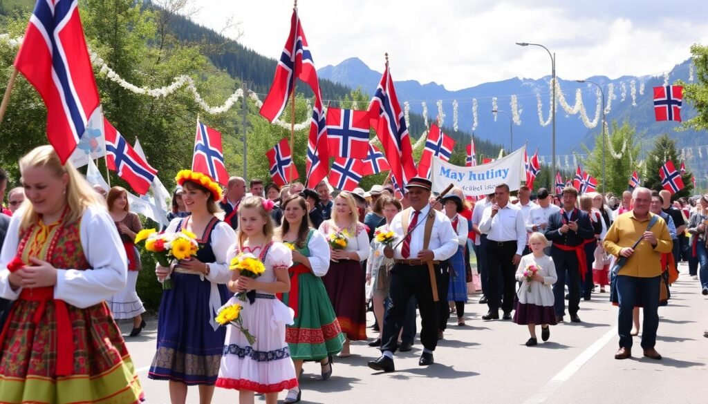 Tradiciones de Desfiles del Primero de Mayo en Noruega